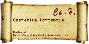 Csereklye Hortenzia névjegykártya